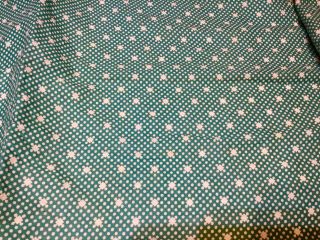 Vintage 1950’s Green Cotton Print Fabric Over 2.  5 Yards