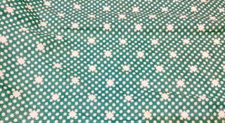 Vintage 1950’s Green Cotton Print Fabric Over 2.  5 Yards 2
