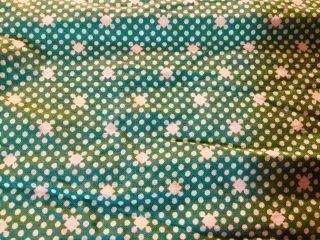 Vintage 1950’s Green Cotton Print Fabric Over 2.  5 Yards 3