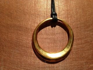 Vintage Robert Lee Morris Rlm Stamped Gold Plated Circle Pendant Necklace