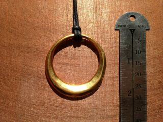 Vintage ROBERT LEE MORRIS RLM Stamped Gold Plated Circle Pendant Necklace 2