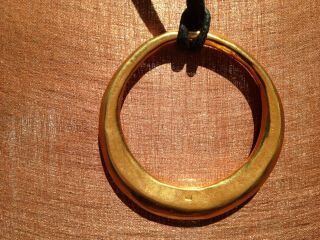 Vintage ROBERT LEE MORRIS RLM Stamped Gold Plated Circle Pendant Necklace 3