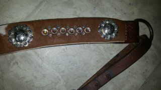 Vintage Cowhide leather Horse breast collar/barrel/western saddle with studs 7