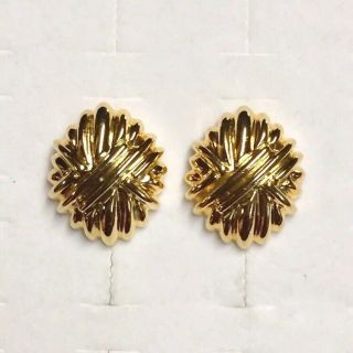 Vntg Paolo Gucci Earrings Clip On Designer Signed Gold Tone Chunky Costume 1.  25 "