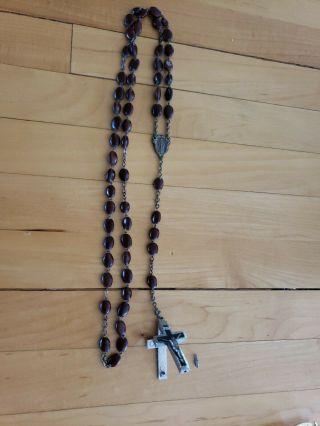 Vintage Rosary Catacomb Soil Relic? Crucifix Cross Seed Bean Rosary - Roma