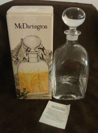 Vintage Dartington Frank Thrower " Mcdartington " Crystal Decanter = Boxed