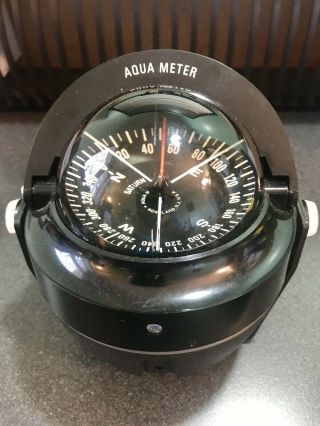 Vintage Saturn Aqua Meter Compass W/mounting Bracket For Boat Car