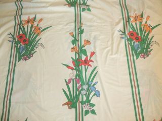 Vtg Queen Sized Duvet Cover By Utica No Iron Percale Floral Retro Bed
