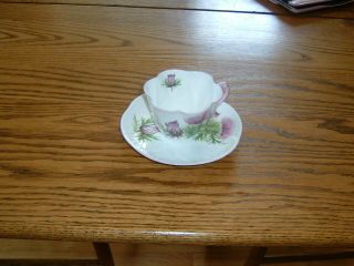 Vintage Shelley Purple Thistle Tea Cup And Saucer