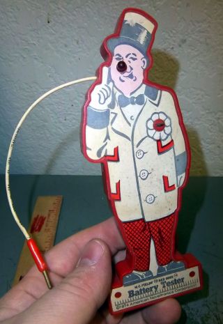 Vintage Wc Fields Red Nose Plastic Battery Tester  Fun Colorful Item