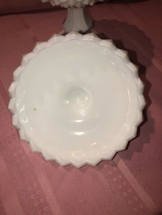 Vintage Westmoreland Sawtooth Milk Glass Candy Dish With Cover Lid Footed,  VGC 4