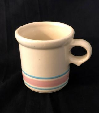 Vintage Mccoy Pink & Blue Stripe - Coffee Mug