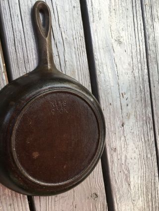 No.  5 8 1/8 Inch Cast Iron Frying Pan Vintage Made In Usa