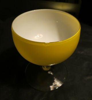 Vintage Mid Century Art Glass Empoli Yellow Encased Glass Apothecary Jar 4