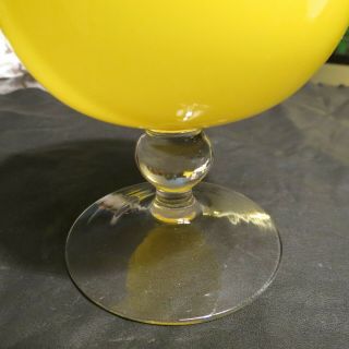 Vintage Mid Century Art Glass Empoli Yellow Encased Glass Apothecary Jar 5