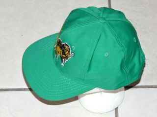 Vtg North Dakota State University Bisons Ndsu Front Row Snapback Green Hat