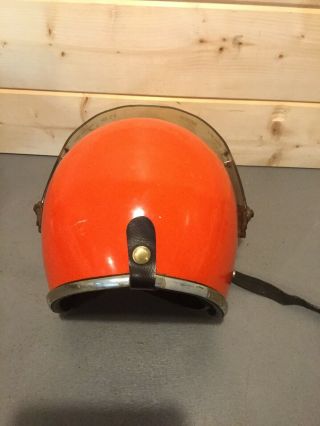 Vintage 1960 ' s Bell RT Motorcycle Helmet With Shield Orange No Markings READ 5