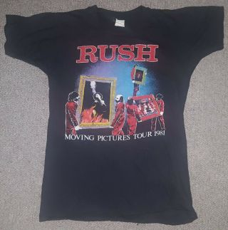 Rush " Moving Pictures " Vintage Tour T - Shirt 1981 Md