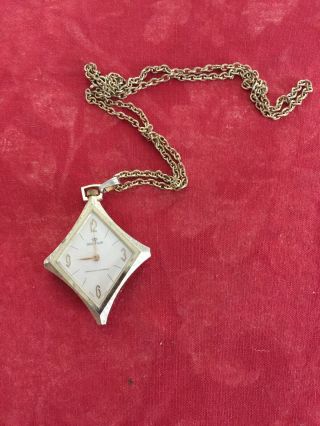 Vtg Watch Necklace Pendant American Heritage Swiss 18.  5 " Chain
