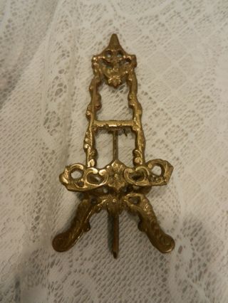 Vintage Ornate Brass Easel Standing Table Top Display