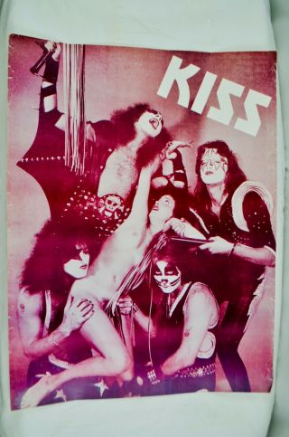 Vintage Kiss Poster Rock Band Gene Peter Ace Paul Music