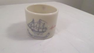 Vintage Early American Old Spice Ship Friendship Custard Glass Mug