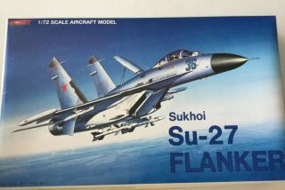 Vintage Tsukuda Sukhoi Su - 27 Flanker 1/72 Scale Model Airplane Kit Unbuilt