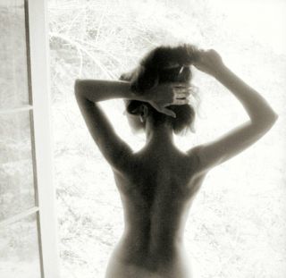 Vintage Pinup Negative 1960s Sexy Brunette Window Pose (nudes)