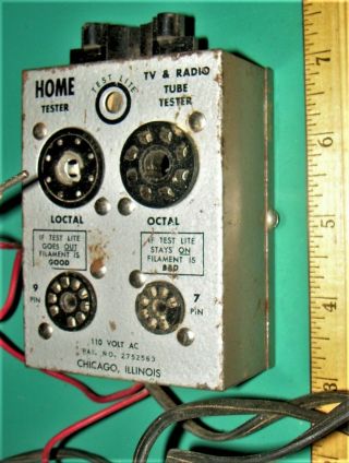 Vintage Home Tube Tester Tv & Radio 110 Volt Ac Ham Radio
