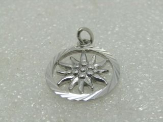 Vintage.  800 Silver Edelweiss Charm Or Pendant,  1.  78 Gr,  1970 