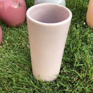Vintage Art Deco Usa Mccoy Fine - Form Ceramic Vase Light Pink 678 Cylinder Vase