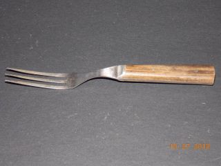 Vintage Three Tine Fork With Wood Handle - No Markings