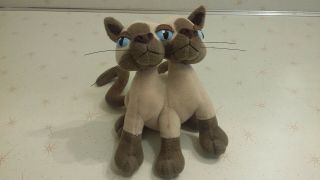 Vintage Siamese Cat Meanie Beanie Baby Plush Toy Stuffed Animal Oddity
