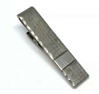 Vtg Sterling Silver Textured Tie Bar 7.  6g