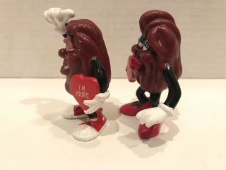 Vtg California Raisins Valentines Be Mine/I’m Yours 3” PVC Figures Toys (B6) 3