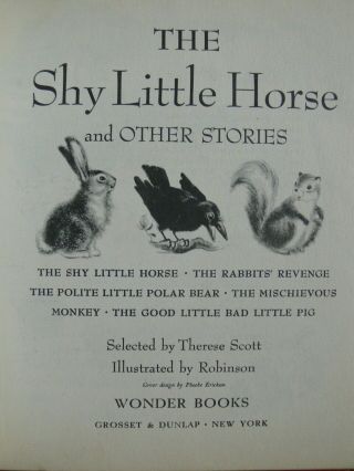Vintage Wonder Book THE SHY LITTLE HORSE AND OTHER STORIES 44 pages 4