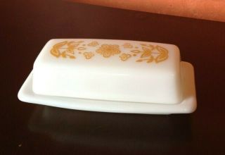 Vintage Corelle Pyrex Corning Ware Butterfly Gold Covered Butter Dish
