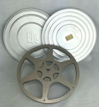 Vintage Kodak 7 " Metal Reel & Case For 8mm Film 400 Ft Brown