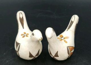 Vintage Old Acoma N.  M.  Pueblo Pottery Miniature Love Bird Figurines