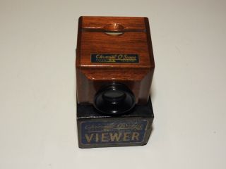 Vintage Chromat - O - Scope Wooden Slide Viewer W/ Box 3