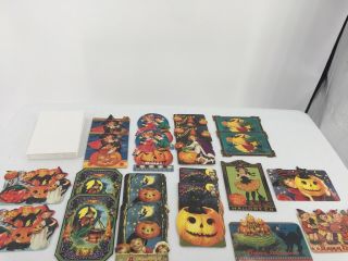 20 Hallmark Halloween Punch Studio Ephemera Cards Vintage Look W Envelopes