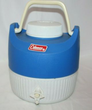 Coleman Vintage Blue Cooler Water Jug - Usa Made - D 77 On The Bottom - Aging -
