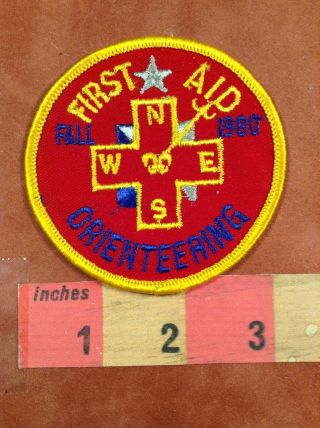 Vtg First Aid Orienteering Patch - Medical Related Boy Scout Patch 77yj