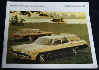 1967 Pontiac Station Wagons Automobile Car Advertising Sales Brochure Vintage