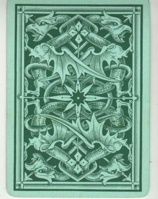 Vintage Wide Green Mono Pattern (1) Swap/playing Card