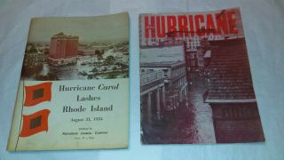 Vintage 1954 Hurricane Carol Rhode Island Souvenir Books (set Of 2)