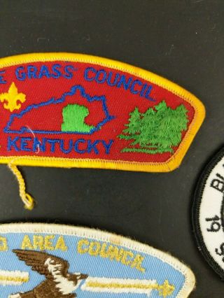 Vintage Boy Scout Patches Blue Grass Scioto Council Shoulder Strip Kentucky Camp 3