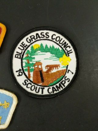 Vintage Boy Scout Patches Blue Grass Scioto Council Shoulder Strip Kentucky Camp 4