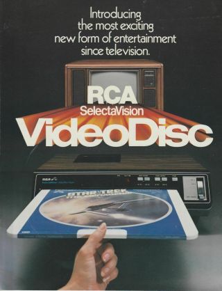 Vintage 1980 " Star Trek " Rca Selectavision Videodisc Brochure