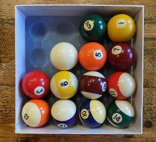 13 Vintage Pool Balls 2 1/4 "